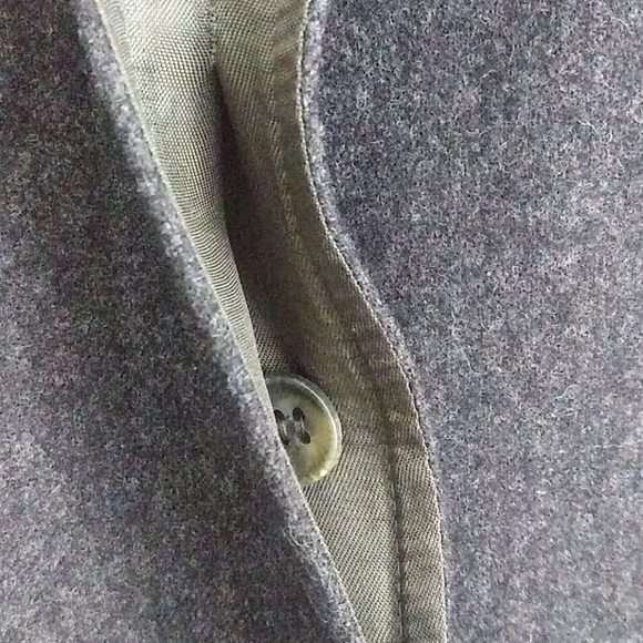 Young Pendleton Gray Virgin Wool Nehru Band Collar Long Sleeve Blazer Jacket - Picture 6 of 7